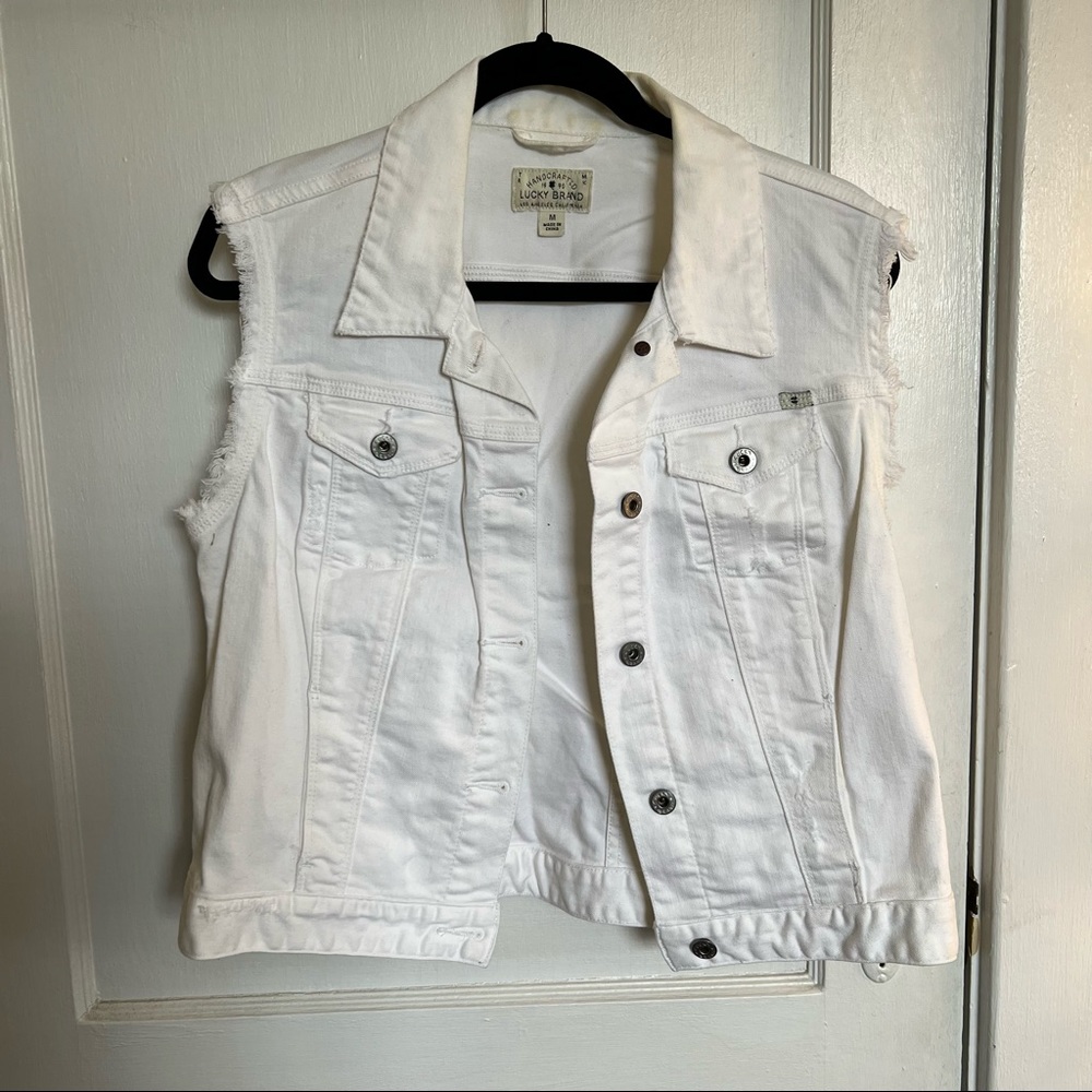 Lucky white denim vest size M